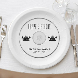 音楽CD誕生日パーティーホワイト ペーパープレート