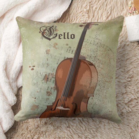 音楽CELLO – 枕 (ブランケット)