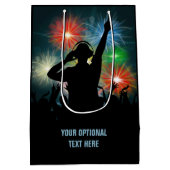 音楽DJのカスタムな文字のギフトバッグ ミディアムペーパーバッグ (裏面)