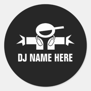 音楽DJのディスクジョッキーのためのDJの一流のステッカー ラウンドシール