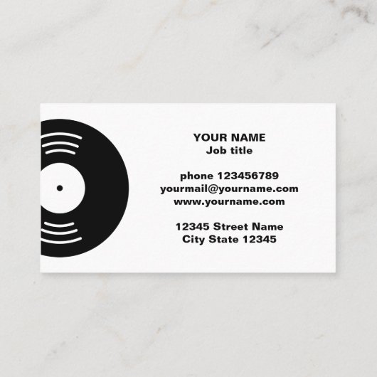 音楽DJのDJのディスクジョッキーの名刺のテンプレート 名刺 (裏面)