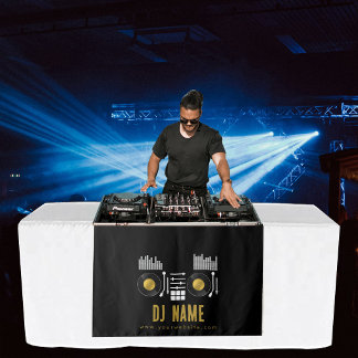 音楽DJターンテーブルテーブルランナーバナーブラック タペストリー