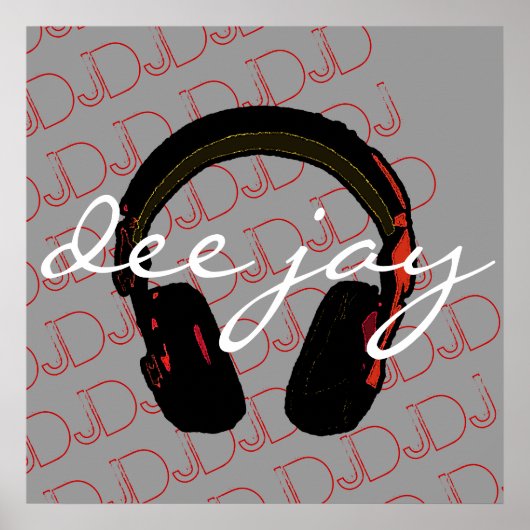 音楽DJヘッドフォンのデコレーションウォール ポスター (正面)