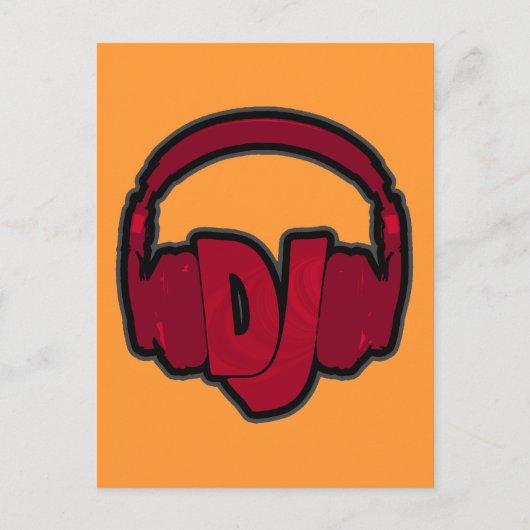 音楽DJヘッドフォン ポストカード (正面)