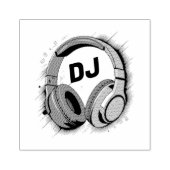 音楽DJヘッドフォン ラバースタンプ (インプリント)