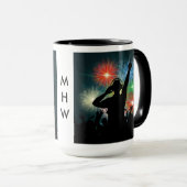 音楽DJモカスタムノグラムマグ マグカップ (正面右)