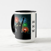 音楽DJモカスタムノグラムマグ マグカップ (正面左)