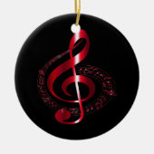 音楽DJレゲロックミュージックギターの男性と女性 セラミックオーナメント (正面)