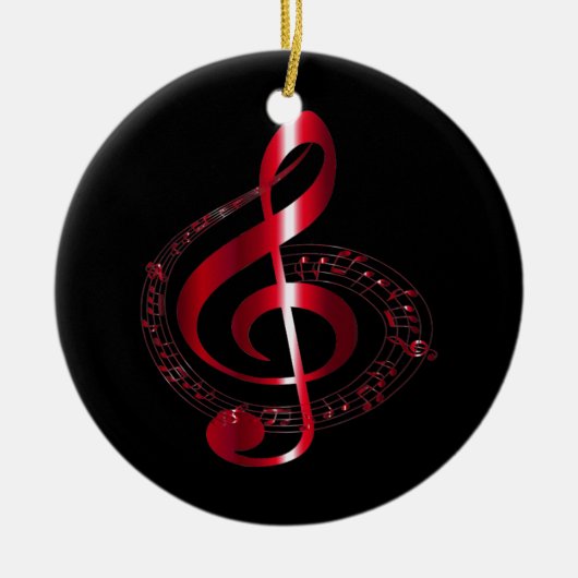 音楽DJレゲロックミュージックギターの男性と女性 セラミックオーナメント (正面)