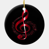 音楽DJレゲロックミュージックギターの男性と女性 セラミックオーナメント (裏面)