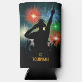 音楽DJ名前をカスタムする スリム缶クーラー (正面)