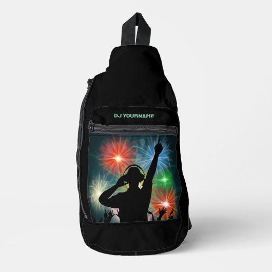 音楽DJ名前をカスタムする スリングバッグ (正面)