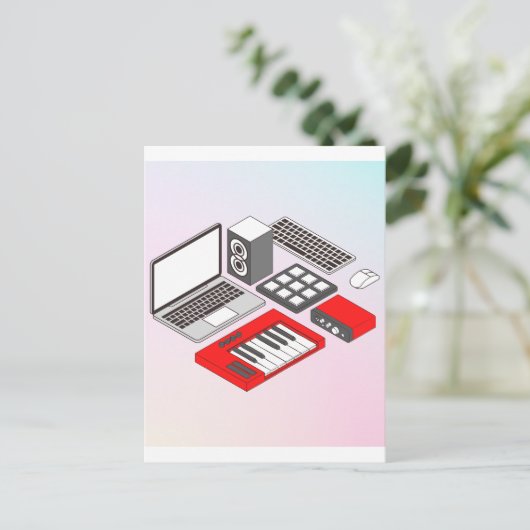 音楽DJ機器 ポストカード (スタンド正面)