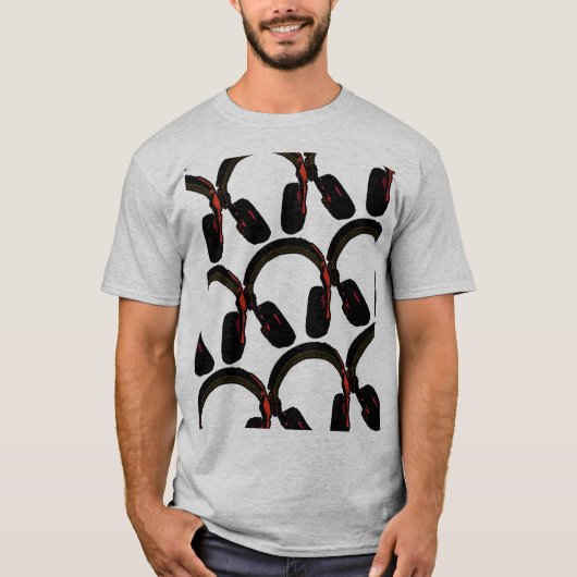 音楽djsヘッドフォン tシャツ (正面)