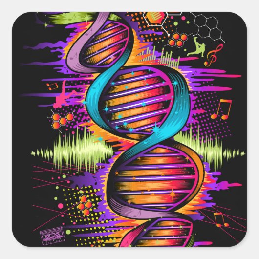 音楽DNA スクエアシール (正面)