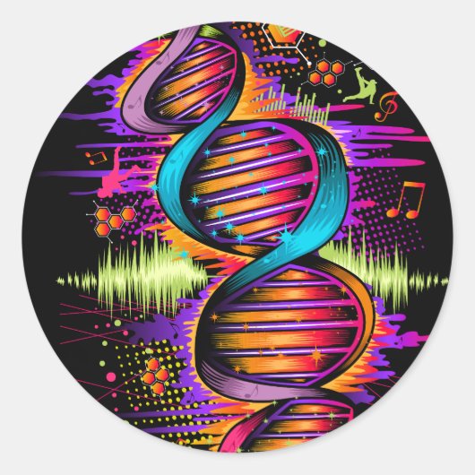 音楽DNA ラウンドシール (正面)