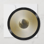 音楽LPビニルレトロヴィンテージ結婚金ゴールド表 招待状 (裏面)