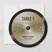 音楽LPビニルレトロヴィンテージ結婚金ゴールド表 招待状 (正面)