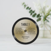 音楽LPビニールヴィンテージディスコ結婚ボールのテーブル 招待状 (スタンド正面)