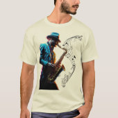 音楽men tシャツソウルサックス奏者 tシャツ (正面)