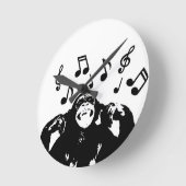 音楽monkeymonkey ラウンド壁時計 (傾斜)