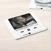 音楽MP3結婚プレーヤーの白 スクエアペーパーコースター (アングル)