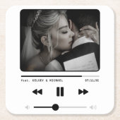 音楽MP3結婚プレーヤーの白 スクエアペーパーコースター (正面)