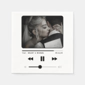 音楽MP3結婚プレーヤーの白 スタンダードカクテルナプキン (正面)