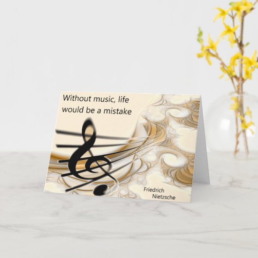 音楽Nietzscheの引用文の挨拶状なし カード (黄色い花)