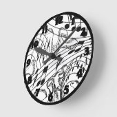 音楽NOTES-CLOCK ラウンド壁時計 (傾斜)