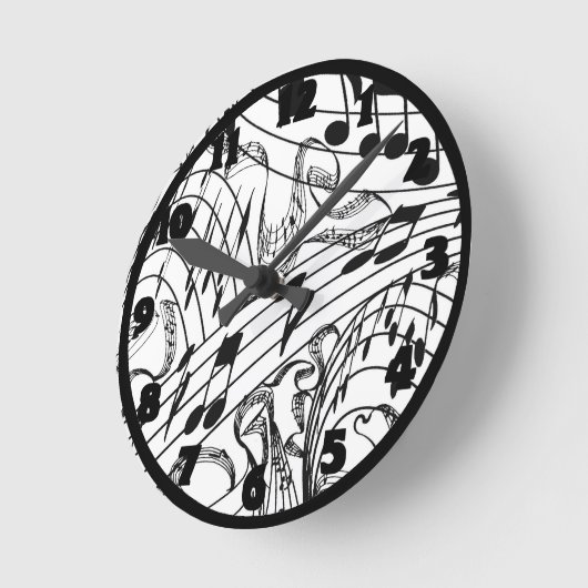 音楽NOTES-CLOCK ラウンド壁時計 (傾斜)