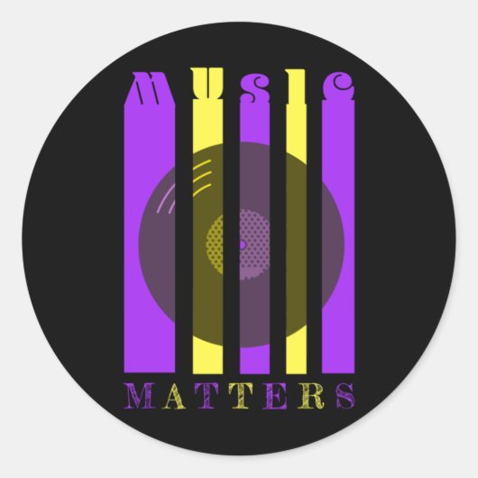 音楽Sステッカー ラウンドシール (正面)