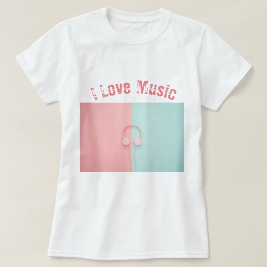 音楽Tシャツが大好き Tシャツ (デザイン正面)