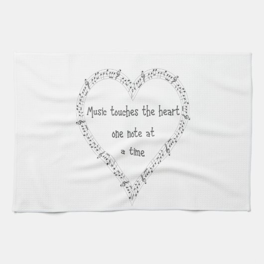 音楽Touchハート感動的引用文 キッチンタオル (横)