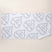 音楽Touchハート感動的引用文 ビーチタオル (正面)