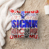 音楽txtのギターのtxt赤く青いblack.jpg クッション (ブランケット)