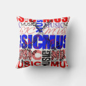 音楽txtのギターのtxt赤く青いblack.jpg クッション (裏面)