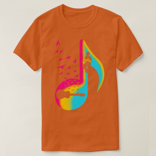 音楽Ukuleleプレーヤー Tシャツ (デザイン正面)