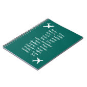 音標飛行機ブルーエアカードットノート ノートブック (左側)