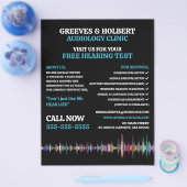 音波デザイン，聴覚，聴覚クリニック チラシ (シングル)