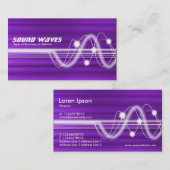音波 – 紫色のブラシ仕上げテクスチャ 名刺 (正面/裏面)