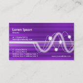 音波 – 紫色のブラシ仕上げテクスチャ 名刺 (裏面)