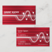 音波 – 赤いブラシ仕上げテクスチャ 名刺 (正面/裏面)