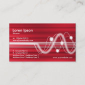 音波 – 赤いブラシ仕上げテクスチャ 名刺 (裏面)