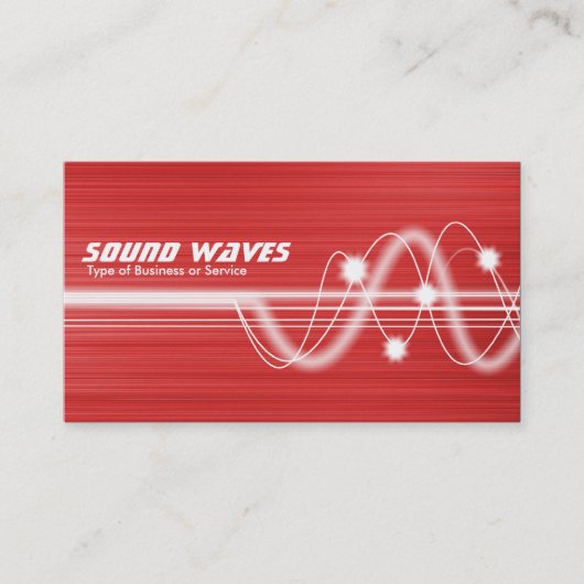 音波 – 赤いブラシ仕上げテクスチャII 名刺 (正面)