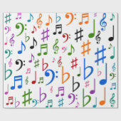 音符および記号の多く ラッピングペーパー (フラット)