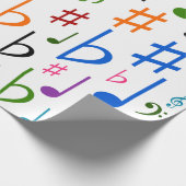 音符および記号の多く ラッピングペーパー (角)