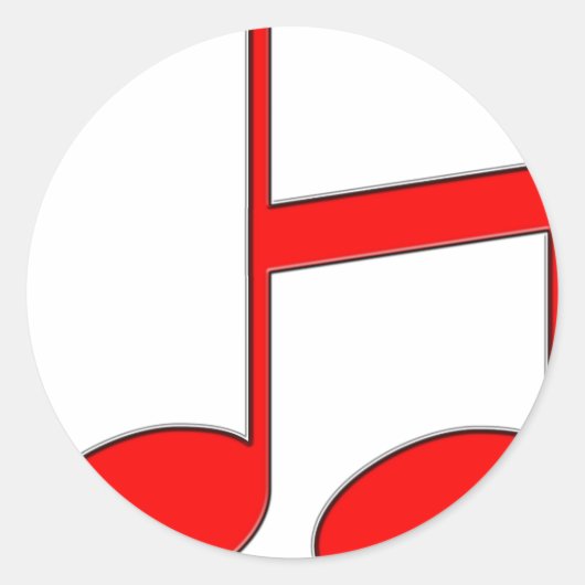 音符から作られた英文字「H」 ラウンドシール (正面)