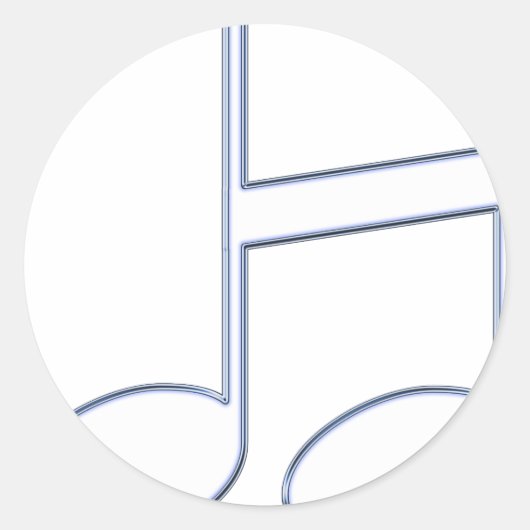 音符から作られた英文字「H」 ラウンドシール (正面)