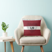 音符とハート付きラトビア国旗 クッション (椅子)